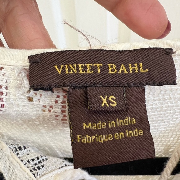 Vineet Bahl for Anthropologie Boho Embroidered Dolman Sleeve Top XS Ivory - Picture 3 of 8